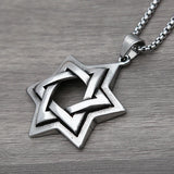 Stainless Steel David Pendant Necklace Men Punk Rock Nightclub Hip Hop Star