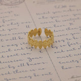Bohemian Textured Golden Ring, Adjustable Jewelry