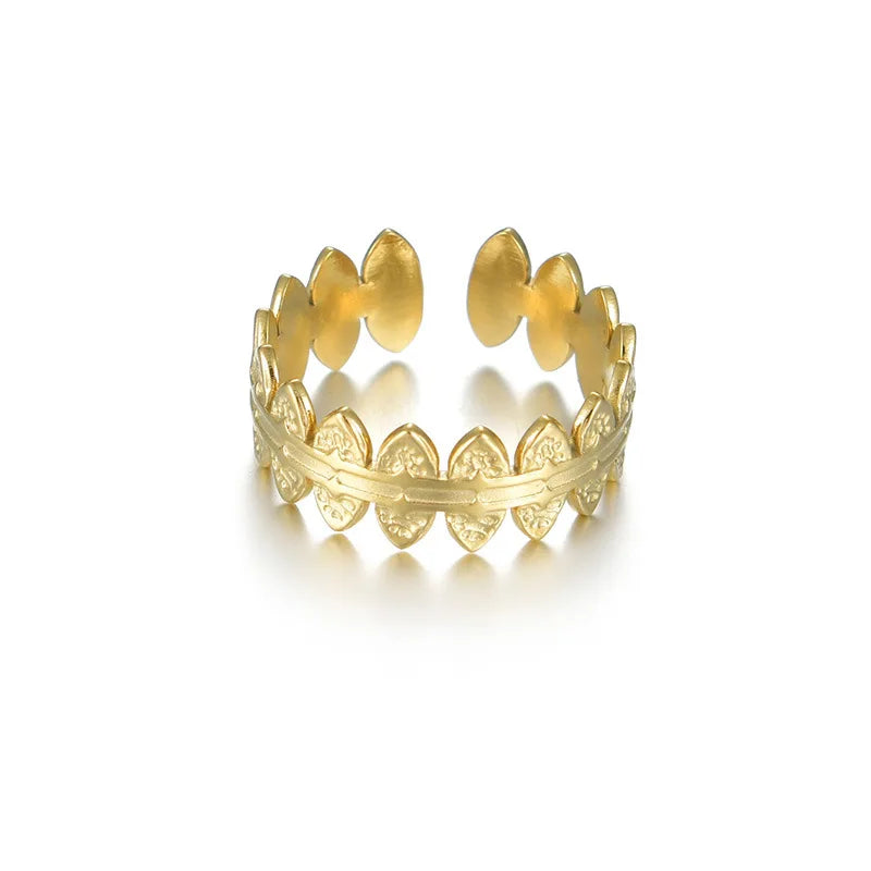 Bohemian Textured Golden Ring, Adjustable Jewelry
