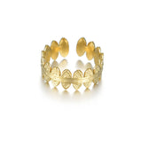 Bohemian Textured Golden Ring, Adjustable Jewelry