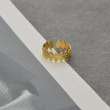 Bohemian Textured Golden Ring, Adjustable Jewelry
