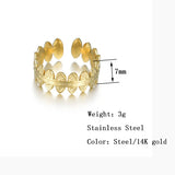 Bohemian Textured Golden Ring, Adjustable Jewelry