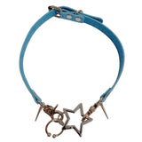 Vintage Star Leather Choker Necklace Gothic Punk Rivet Statement Collar