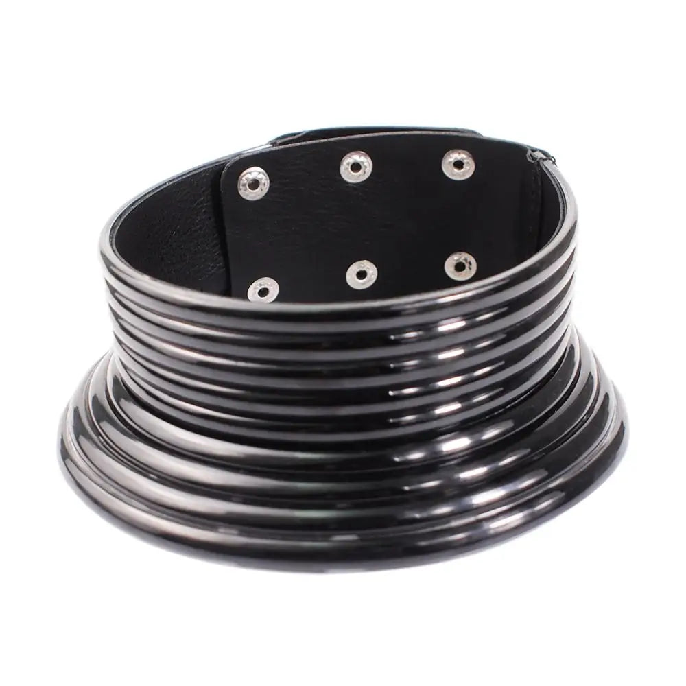 Vintage African Leather Choker Necklace for Women