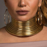 Vintage African Leather Choker Necklace for Women