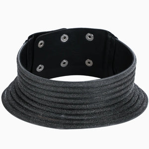 Vintage Leather Choker Necklace for Women - Adjustable African Jewelry