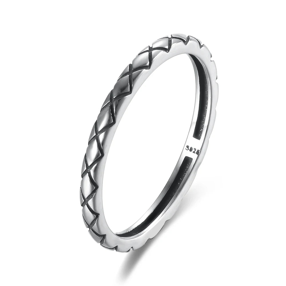 Vintage S925 Silver Finger Rings for Men Women Punk Style Party