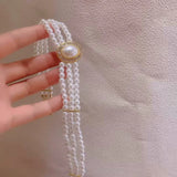 Vintage Style Pearl Choker Crystal Short Necklace Party Jewelry