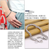 Vintage Style 925 Thai Silver Bracelet Men Singapore Chain Twist
