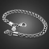 Vintage Style 925 Thai Silver Bracelet Men Singapore Chain Twist