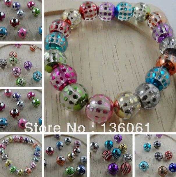 Acrylic Round Spacer Beads for DIY Jewelry Necklace Bracelet 10mm 200pcs