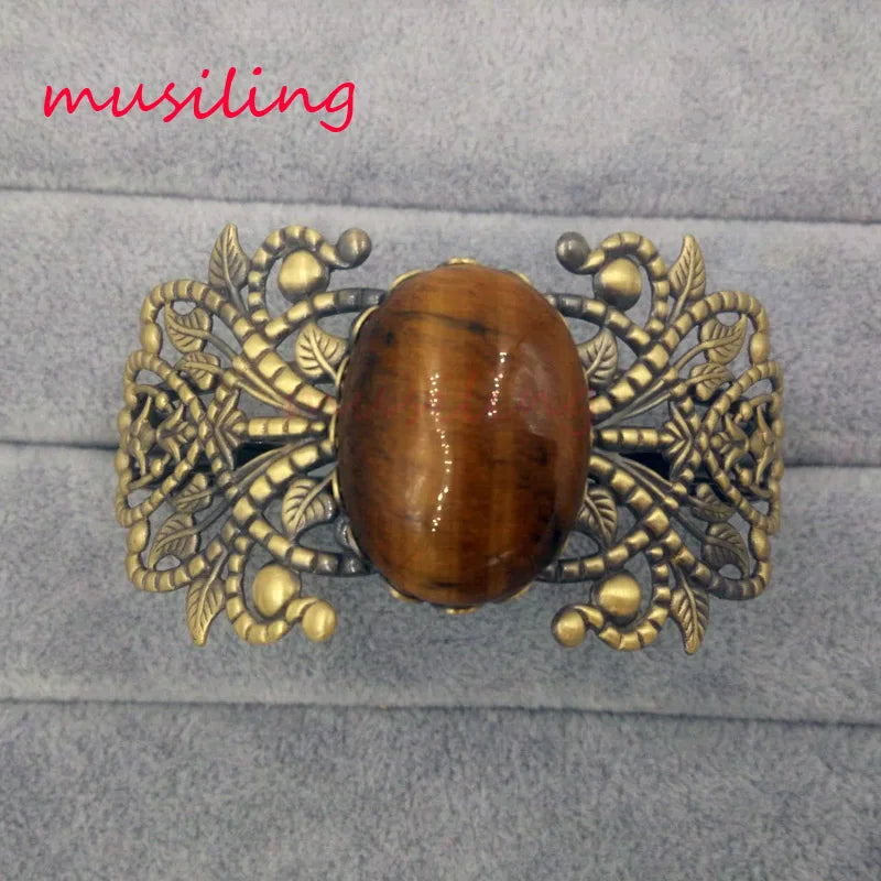 Vintage Style Bronze Charm Bracelet Bangle Jewelry for Women