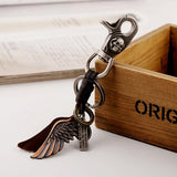 Bronze Wing Charm Car Keychain Travel Backpack Key Ring Pendant