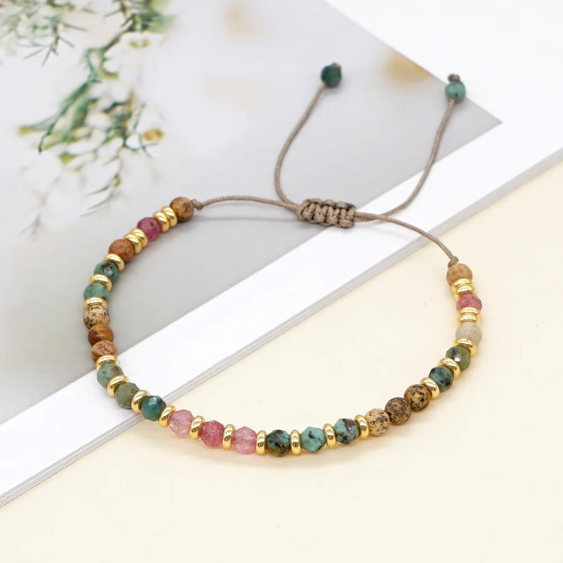 Colorful Beaded Bracelet Bohemian Drawstring Birthday Party