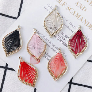 Vintage Crochet Leaf Earring Necklace Pendants 20pcs
