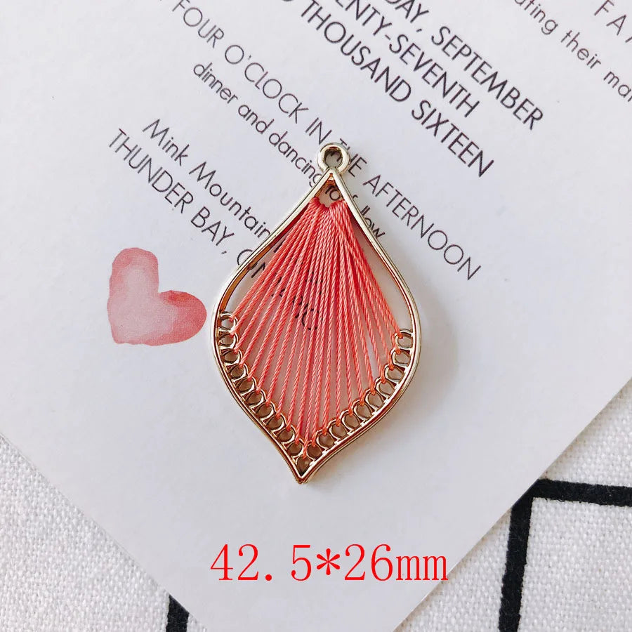 Vintage Crochet Leaf Earring Necklace Pendants 20pcs