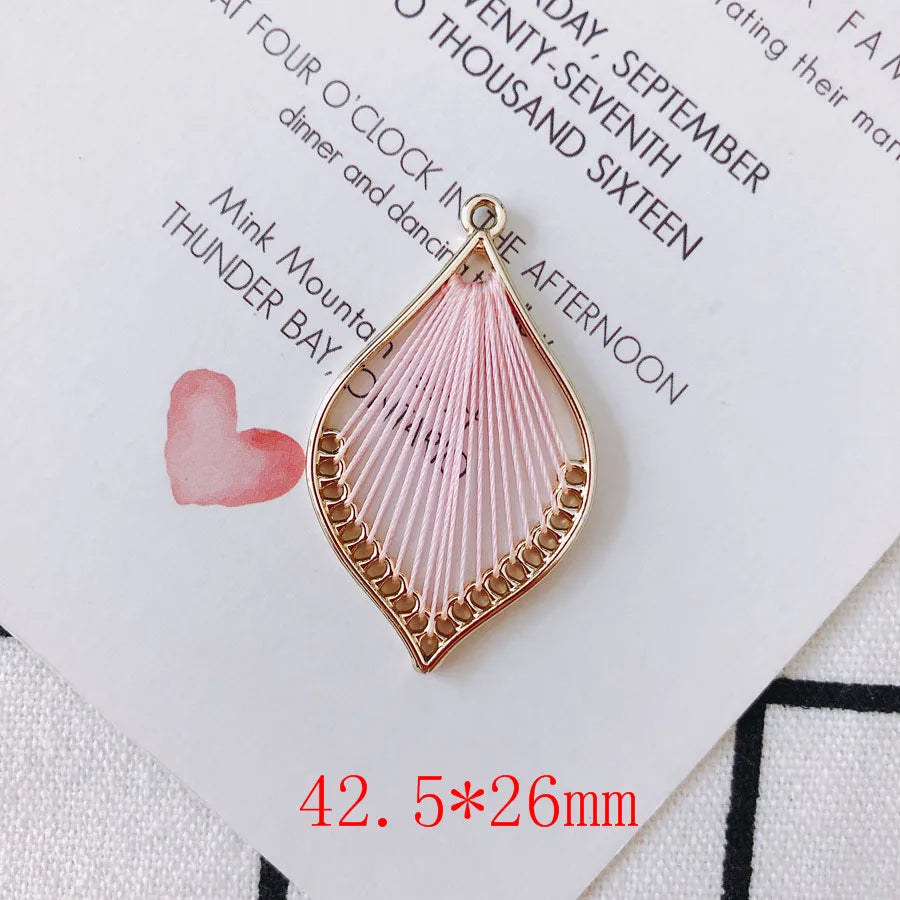 Vintage Crochet Leaf Earring Necklace Pendants 20pcs
