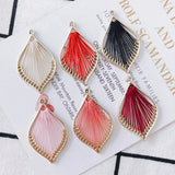Vintage Crochet Leaf Earring Necklace Pendants 20pcs
