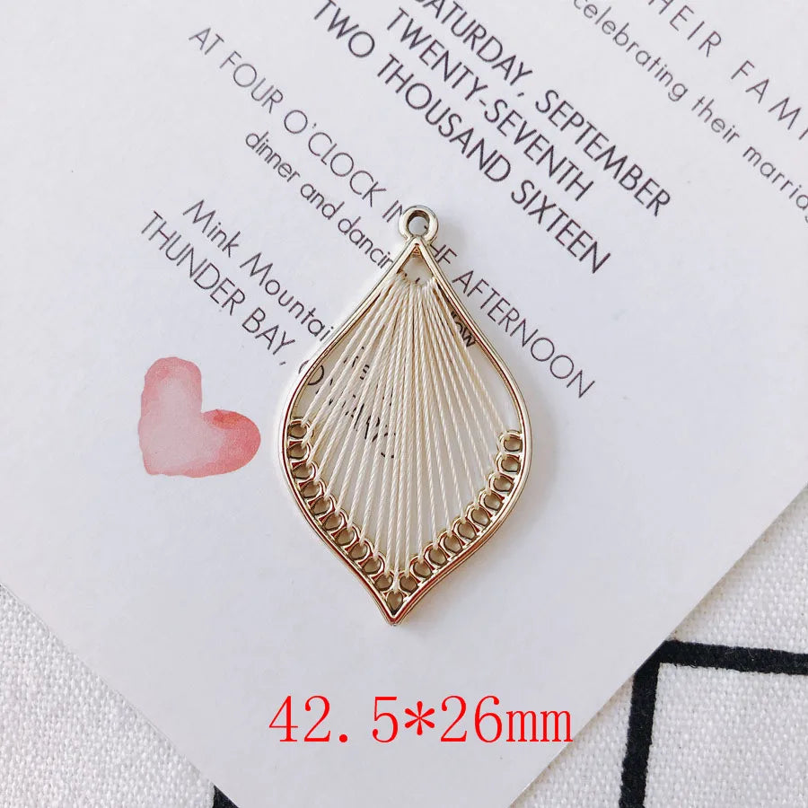 Vintage Crochet Leaf Earring Necklace Pendants 20pcs