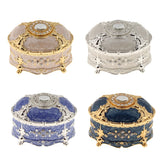 Crystal Enamel Oval Vintage Jewelry Box Gift