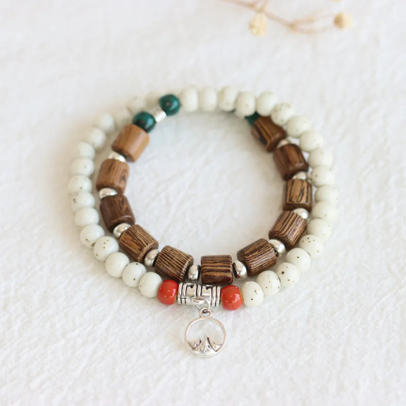 Vintage Ceramic Beads Bracelet for Girls Jewelry Gift