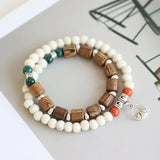 Vintage Ceramic Beads Bracelet for Girls Jewelry Gift