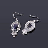 Vintage Style Earrings 925 Sterling Silver Sandstone Moonstone Earrings