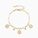 Vintage Link Chain Bracelet with Tassel Pendant Hand Chain Jewelry