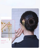 Vintage Metal Hairpin Tassel Flower Hair Stick Headwear Women Jewelry