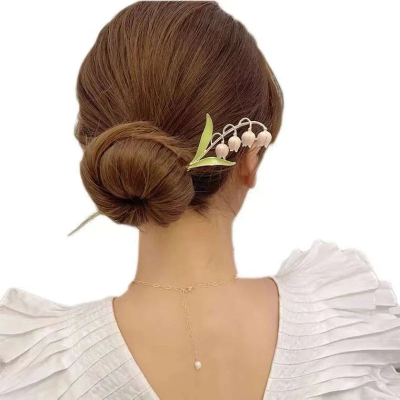 Vintage Metal Hairpin Tassel Flower Hair Stick Headwear Women Jewelry