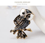 Vintage Owl Brooch Pin Retro Alloy Animal Jewelry AL240