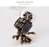 Vintage Owl Brooch Pin Retro Alloy Animal Jewelry AL240