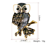 Vintage Owl Brooch Pin Retro Alloy Animal Jewelry AL240