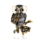 Vintage Owl Brooch Pin Retro Alloy Animal Jewelry AL240