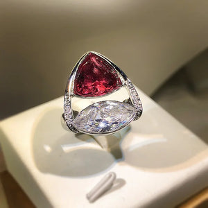 Vintage Pear Shape Engagement Ring Imitated Ruby