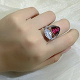 Vintage Pear Shape Engagement Ring Imitated Ruby