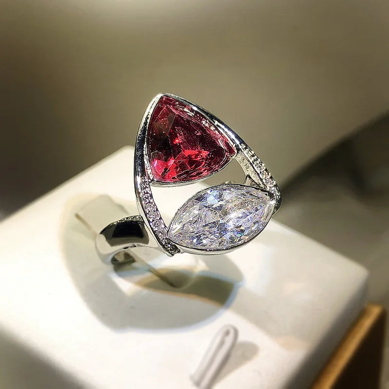 Vintage Pear Shape Engagement Ring Imitated Ruby