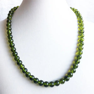 Vintage Peridot Quartz Necklace Olivine Stone Wedding Pendant