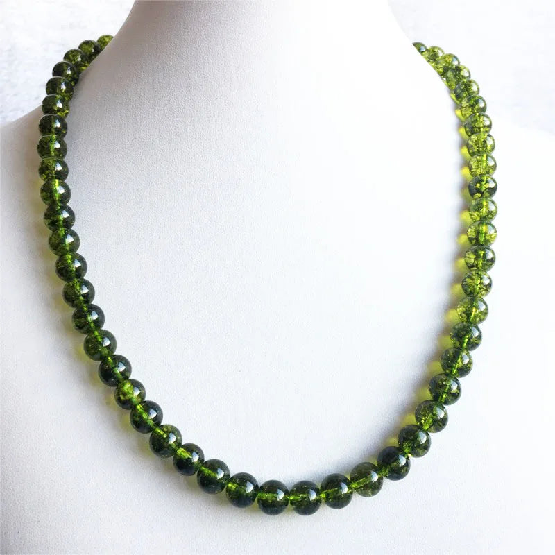 Vintage Peridot Quartz Necklace Olivine Stone Wedding Pendant