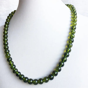 Vintage Peridot Quartz Necklace Olivine Stone Wedding Pendant
