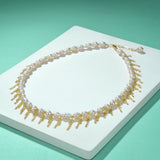 Vintage Freshwater Pearl Chain Choker Necklace with Tassel