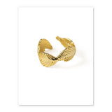 Adjustable Feather Finger Ring Retro Open Creative Ring