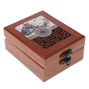 Vintage Wooden Jewelry Organizer Box Trinket Case Chest