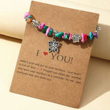 Vintage Style Silver Plated Butterfly Beaded Bracelet