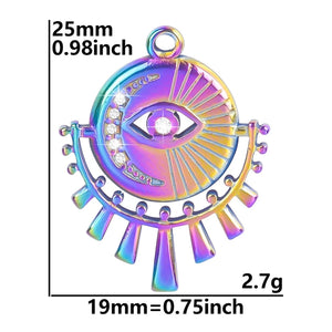 Vintage Evil Eye Charm Pendant Stainless Steel Necklace Gift