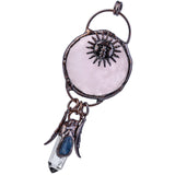 Vintage Rose Quartz Crystal Stone Pendant for DIY Jewelry Making