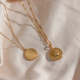 Vintage Sun Pendant Necklace 18k Plated BFF Jewelry Gift