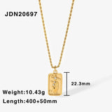 Vintage Tarot Pendant Necklaces 18K Stainless Steel Sun Star Tarot Card Necklace