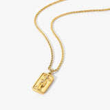 Vintage Tarot Pendant Necklaces 18K Stainless Steel Sun Star Tarot Card Necklace