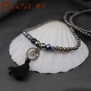 Vintage Tassel Necklace Long Chains Statement Decorative Jewelry for Women